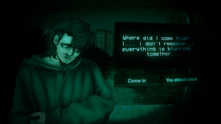 (NINAH) My "No, I'm Not A Human" sona "Paranoid Guy" outside