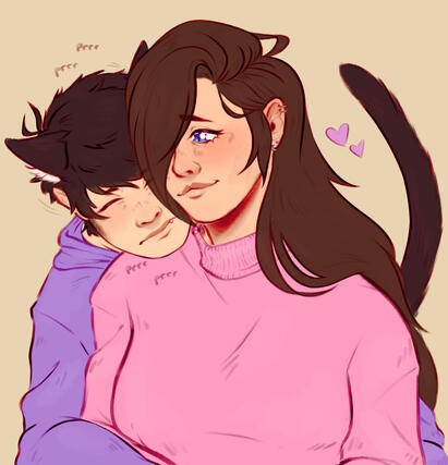 (Commission) Flat color halfbody for Nose_arc (twt) of her yumeship Ichilexa