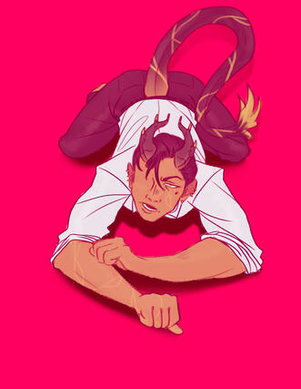 (OC) pose practice with my OC Ezra, flat color