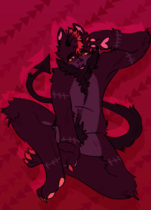 (Fursona) pose practice with my fursona Ghoul