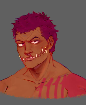 (One Piece) gift art of Katakuri Charlotte w/ headcanons