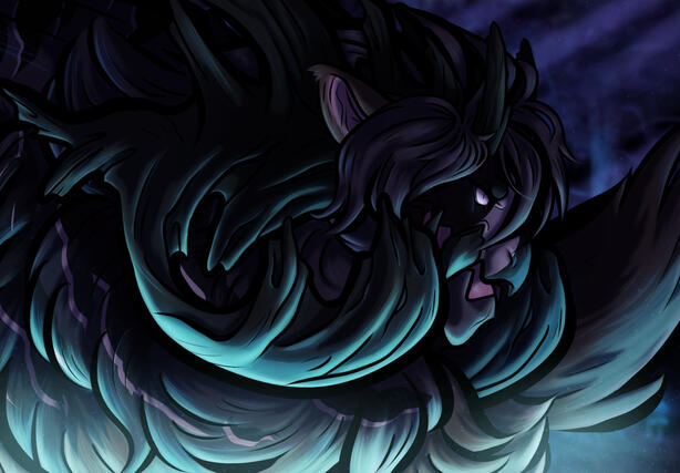 (Flight Rising) art of my Gaoler dragon Griiver