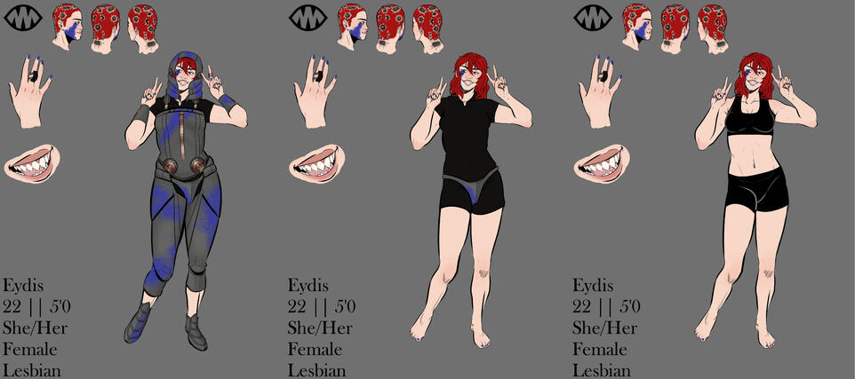 (Commission) Character sheet for Tammoratya (discord) of one of their Digital Devil OCs
