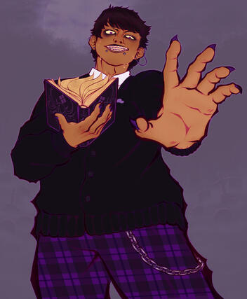 (Osomatsu-san) my half of an art trade of Musical Ichimatsu/ Itchy flat color