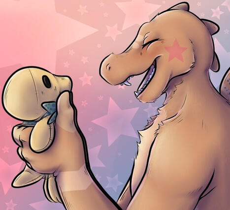 (Furry) my half of an art trade with someone on ig of their Fursona Dino