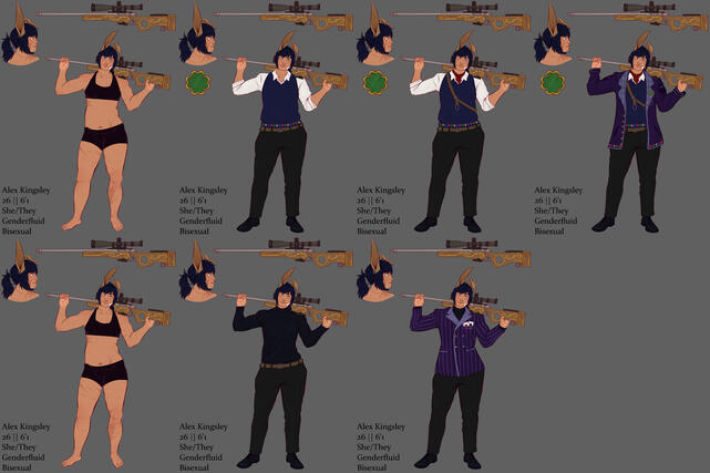 (Commission) Character Sheet for HomerunPeach (twt) of their HnKnA sona/oc