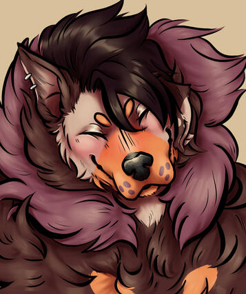 (Furry) my half of an art trade with someone on ig of their OC Amaru w/o blur effect