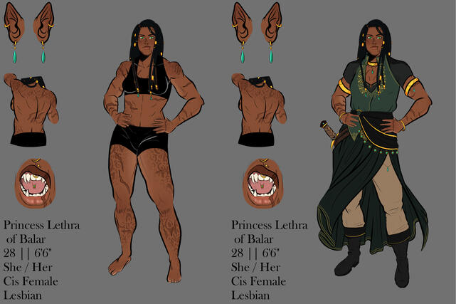 (Commission) Character sheet for KaichouKai (flight rising) of their Gaoler dragon humanized