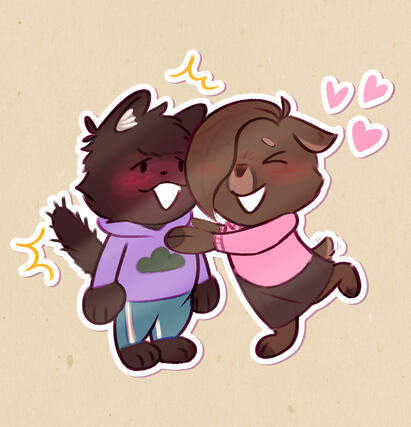 (Commission) Bonus art for Nose_arc (twt) of her yumeship Ichilexa as a cat and deer