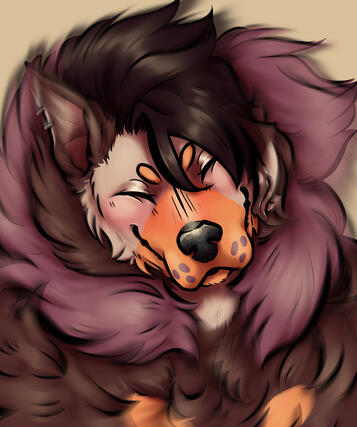 (Furry) my half of an art trade with someone on ig of their OC Amaru w/ blur effect
