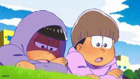 (Osomatsu-san) screenshot edit of Ichimatsu and Todomatsu w/ my [somewhat outdated] headcanons