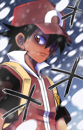 (Pokemon) panel edit of Red from Pocket Monsters HGSS Jō's Big Adventure w/ my headcanons