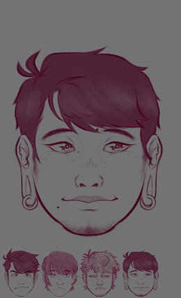 (Osomatsu-san) My headcanon for Kamimatsu's face