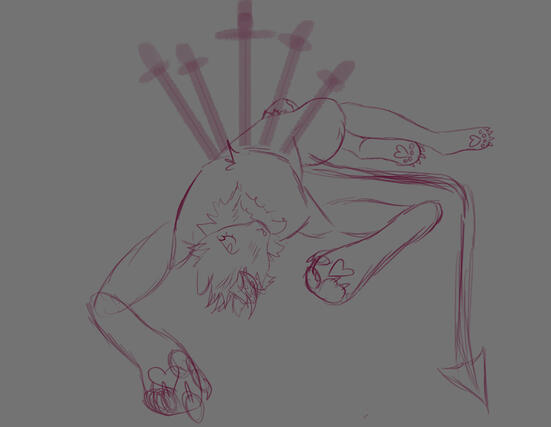 (Fursona) WIP sketch for my sona Ghoul