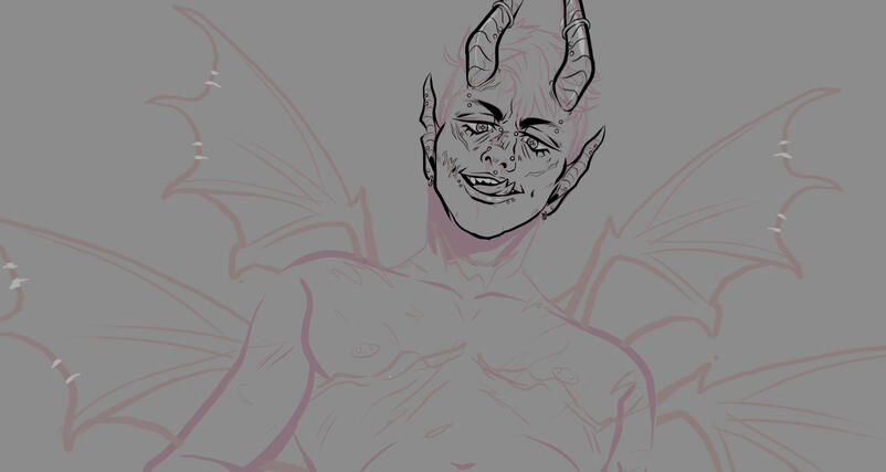 (OC) WIP for outdated art of my OC Guts